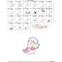 Pink Mermaid Applique Design Pattern-3