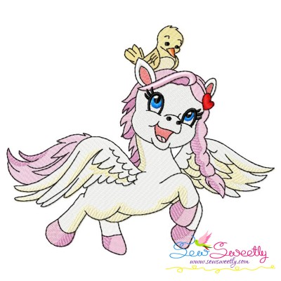 Cute Pegasus Girl-5 Embroidery Design Pattern-1