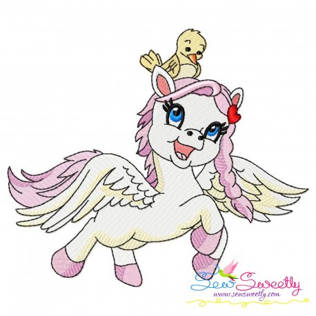 Cute Pegasus Girl-5 Embroidery Design Pattern