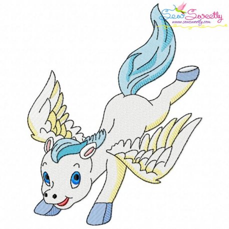 Cute Pegasus Boy-5 Embroidery Design Pattern