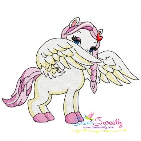 Free Cute Pegasus Girl-3 Embroidery Design Pattern