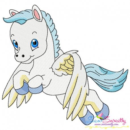 Cute Pegasus Boy-3 Embroidery Design Pattern