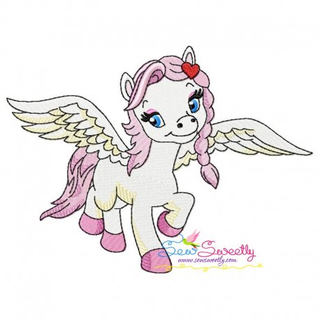 Cute Pegasus Girl-2 Embroidery Design Pattern