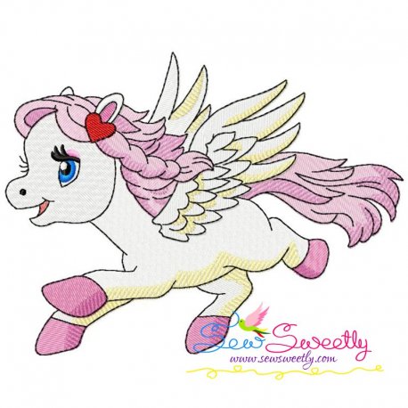 Cute Pegasus Girl-1 Embroidery Design Pattern