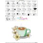 Cup And Flowers-9 Embroidery Design Pattern-3