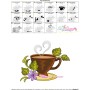 Cup And Flowers-3 Embroidery Design Pattern-3