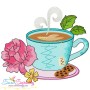 Cup And Flowers Embroidery Design Bundle-3