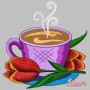 Cup And Flowers Embroidery Design Bundle-9