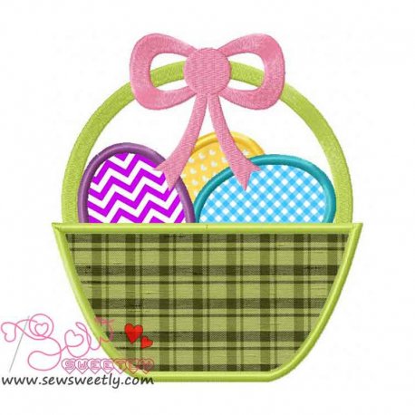 Easter Egg Basket Applique Design Pattern-1