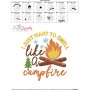 I Just Want To Smell Like a Campfire Lettering Embroidery Design Pattern-3