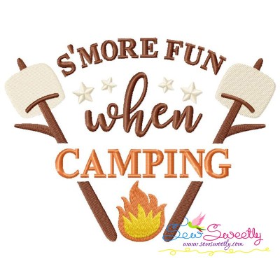 S'more Fun When Camping Lettering Embroidery Design Pattern-1