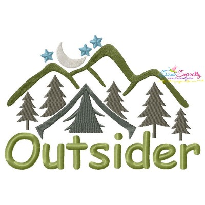 Outsider Camping Lettering Embroidery Design Pattern-1
