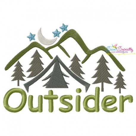 Outsider Camping Lettering Embroidery Design Pattern