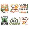 Camping Lettering Embroidery Design Bundle- 1