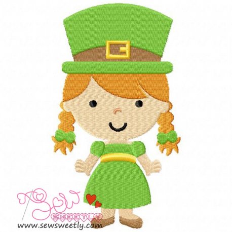 St. Patrick's Day Girl Embroidery Design Pattern-1